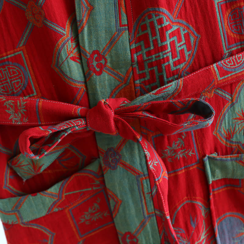 Cotton Bathrobe | Retro Design | Elegant Loose Fit