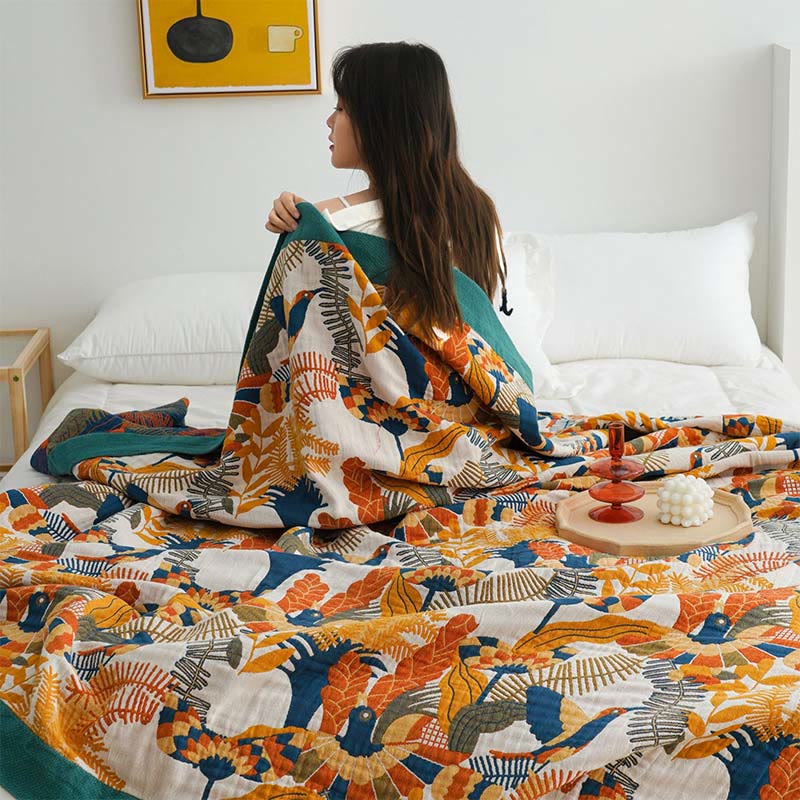 Reversible Cotton Quilt | Floral Design | Full, Queen, King Sizes