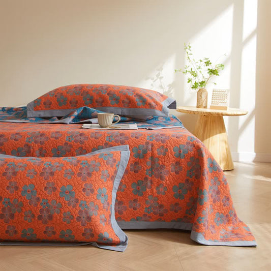 Cotton Gauze Quilt Set | Eco-Friendly Organic Cotton | Full/Queen Size with Pillow Towels