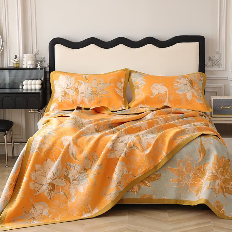 Cotton Gauze Quilt | Breathable | Vibrant Yellow | Full/Queen/King Options