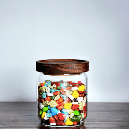 Acacia Wood Lid Glass Jar | Food Storage Container | Clear Design