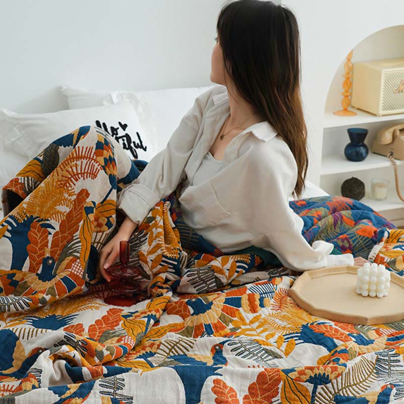Reversible Cotton Quilt | Floral Design | Full, Queen, King Sizes