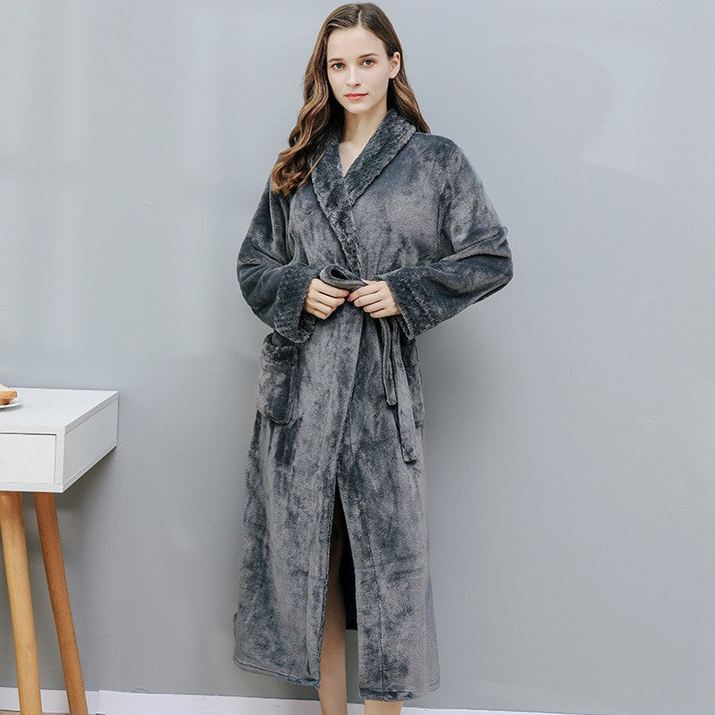 Flannel Bathrobe | Soft Polyester | Solid Color