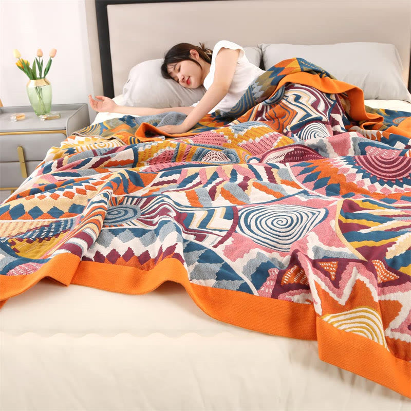 Cotton Reversible Throw Blanket | Breathable & Lightweight | Available in Multiple Sizes