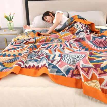 Cotton Reversible Throw Blanket | Breathable & Lightweight | Available in Multiple Sizes