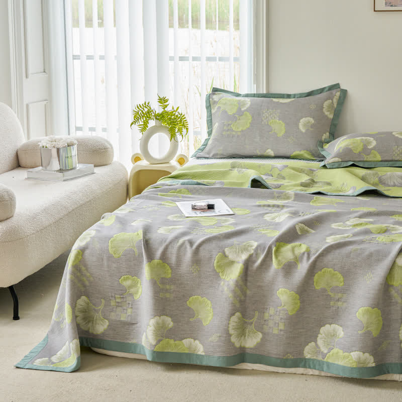 Ginkgo Leaf Quilt | 100% Organic Cotton | Full, Queen, King Sizes