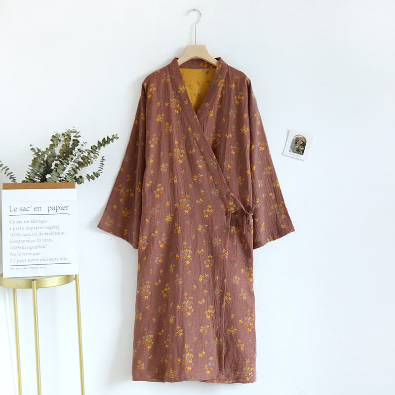Cotton Bathrobe | Floral Design | Lightweight & Breathable