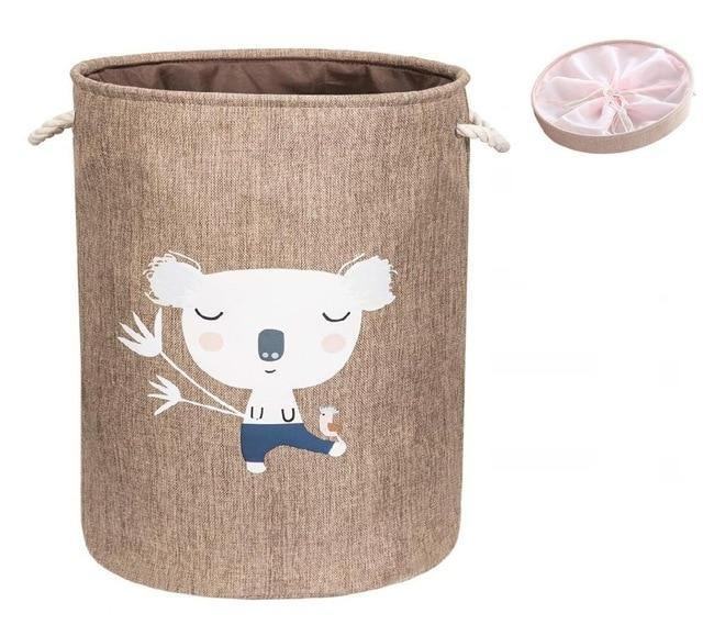 Animal Laundry Basket | Cotton Linen | With Lid