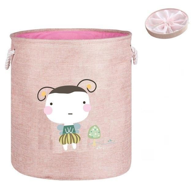 Animal Laundry Basket | Cotton Linen | With Lid