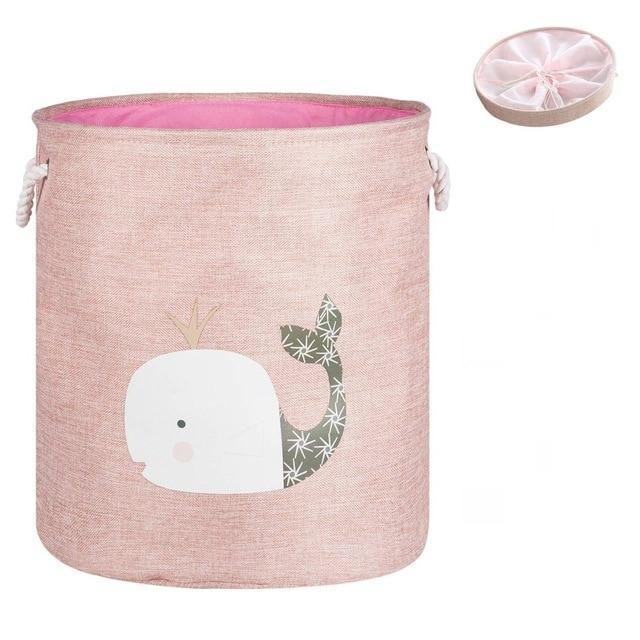 Animal Laundry Basket | Cotton Linen | With Lid