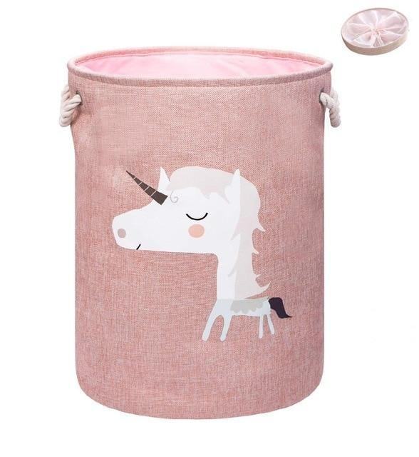 Animal Laundry Basket | Cotton Linen | With Lid