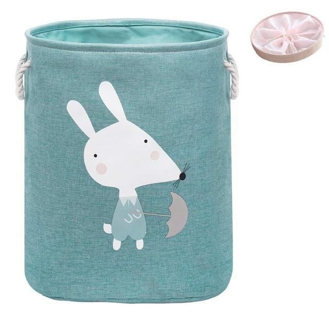 Animal Laundry Basket | Cotton Linen | With Lid