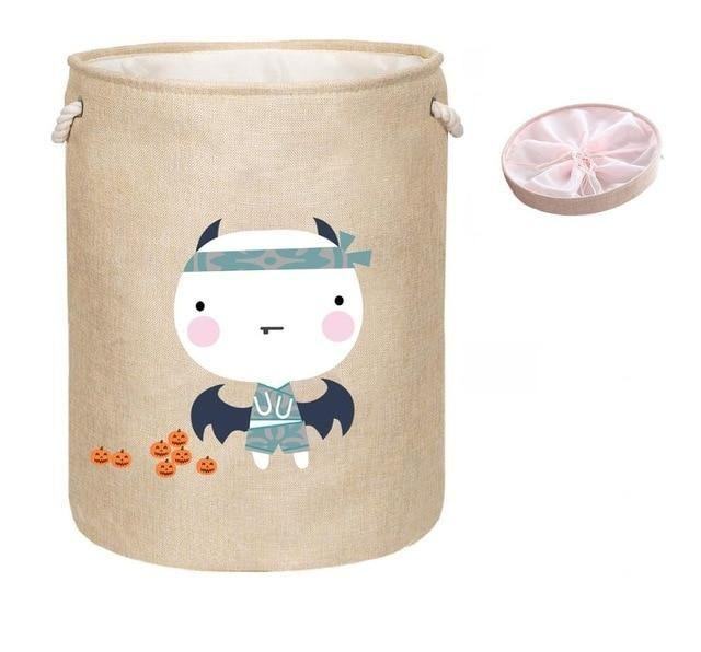 Animal Laundry Basket | Cotton Linen | With Lid