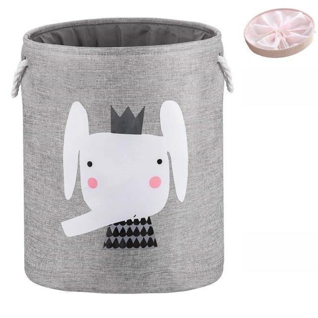 Animal Laundry Basket | Cotton Linen | With Lid