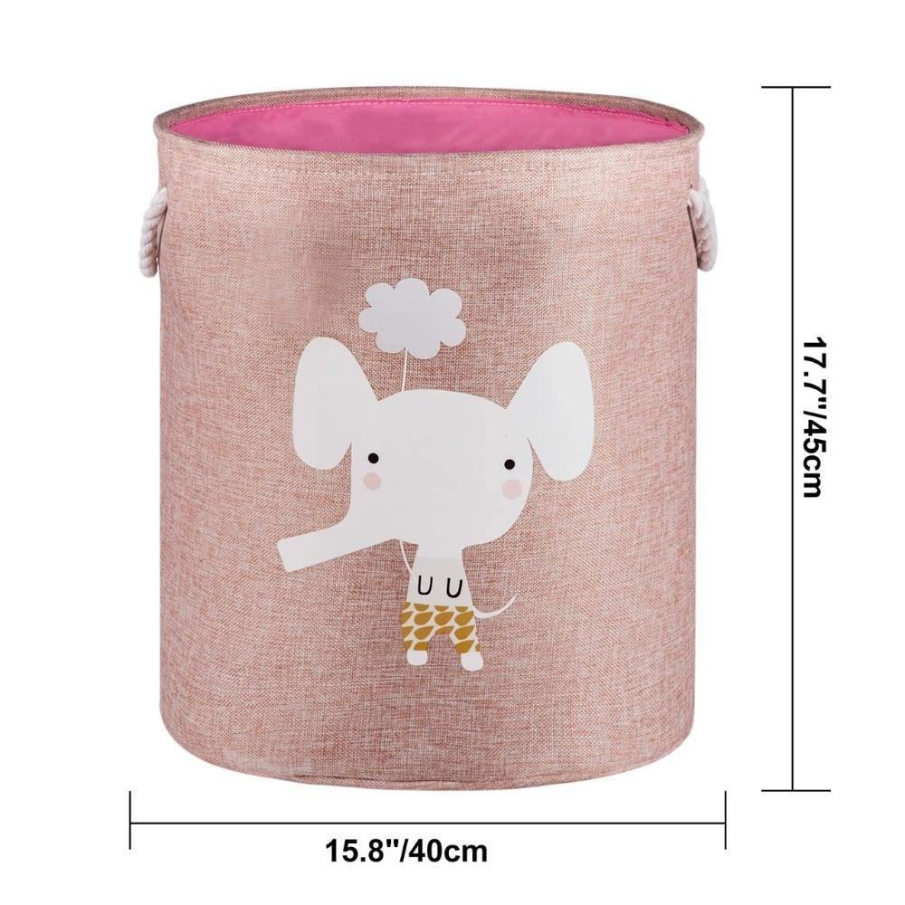 Animal Laundry Basket | Cotton Linen | With Lid