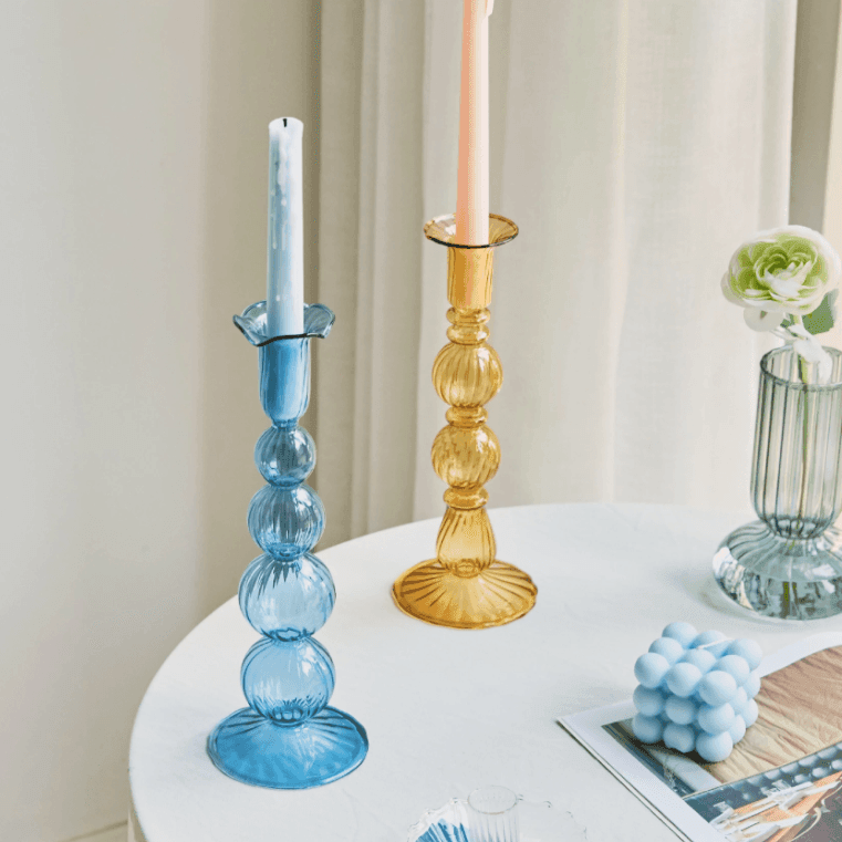 Glass Candle Holders | Borosilicate Glass | Various Colors