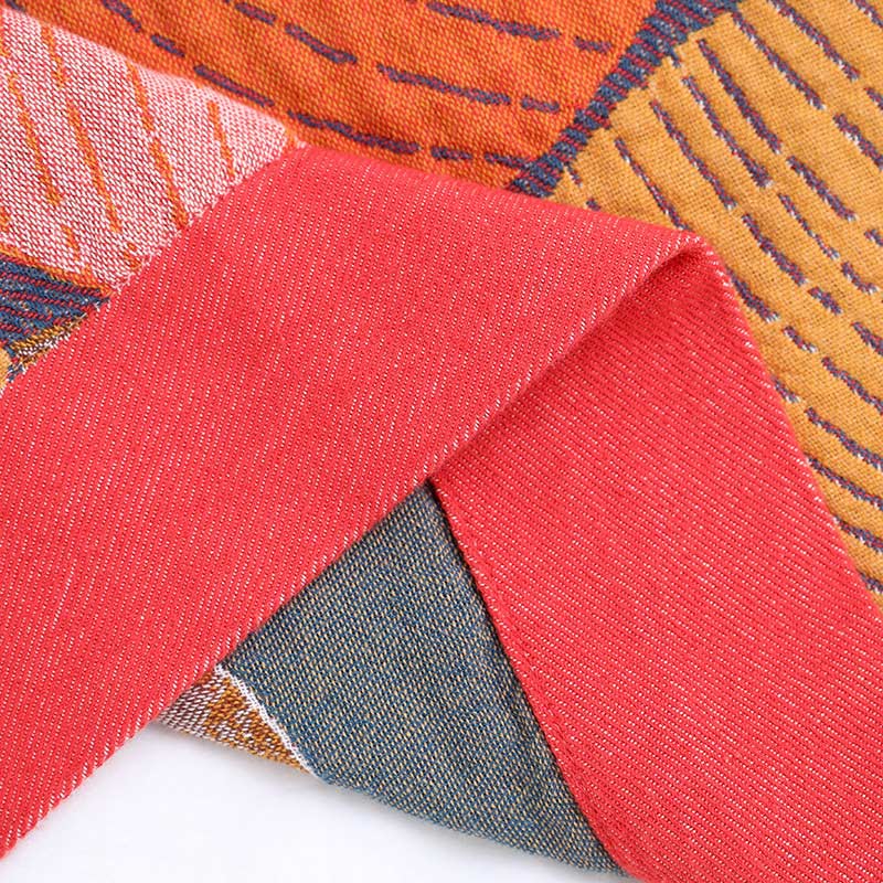 Reversible Cotton Gauze Quilt | Colorful Persimmon | Available in Full, Queen, King Sizes