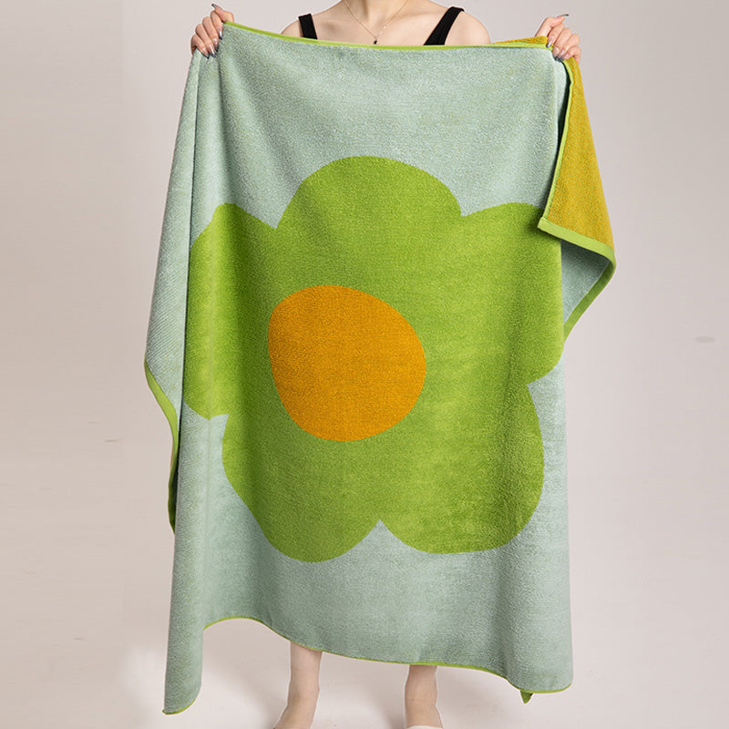 Flower Pattern Cotton Bath Towel | Breathable & Soft | 70cm x 140cm