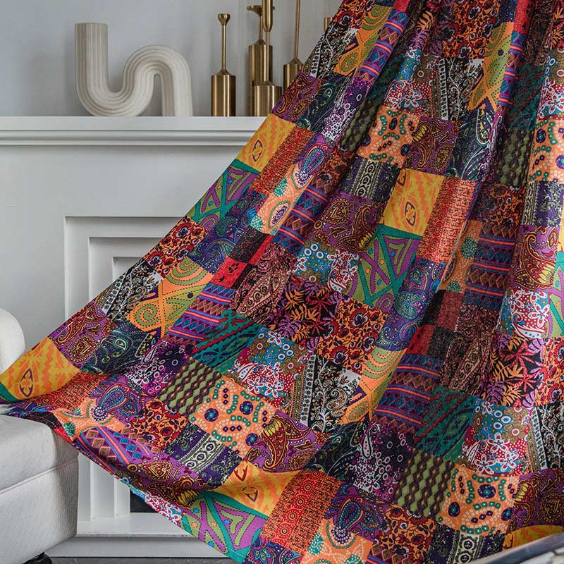 Boho Window Curtains | Cotton & Linen | Semi-Blackout