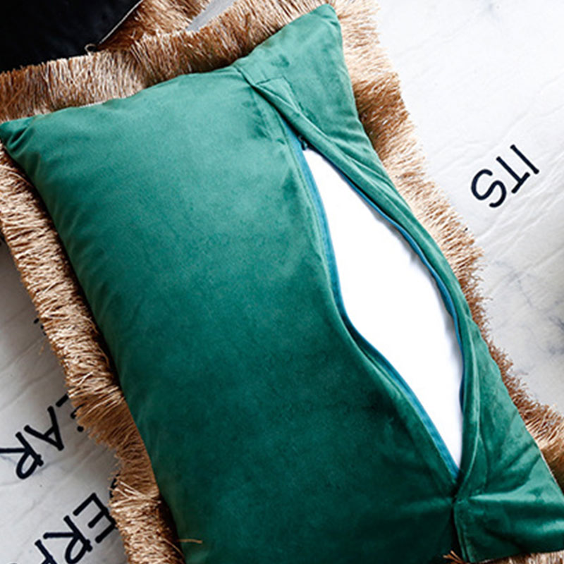 Leopard Print Suede Pillowcase | Tassel Design | 2 Sizes