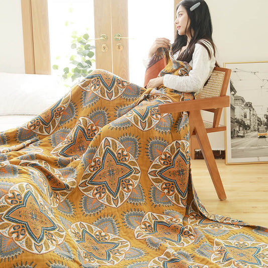 Multicolor Reversible Cotton Quilt | Lightweight & Breathable | Available in Full, Queen, King Sizes