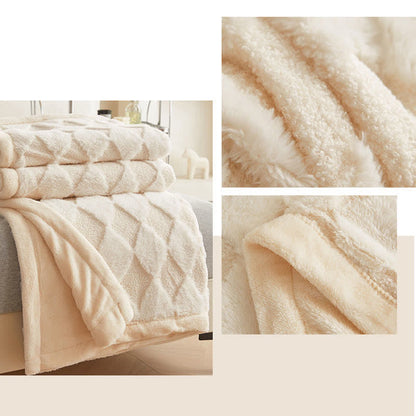 Velvet Throw Blanket | Soft Polyester & Teddy Plush | Queen Size