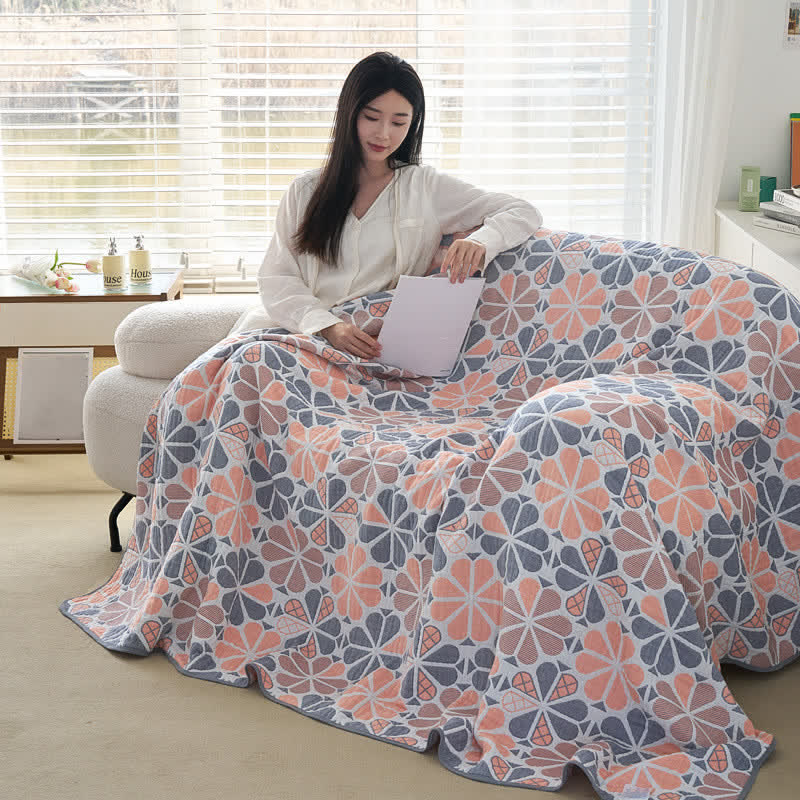 Floral Summer Quilt | 100% Organic Cotton | Full/Queen Size