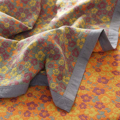 Floral Jacquard Cotton Quilt | Reversible Design | Full/Queen/King Sizes