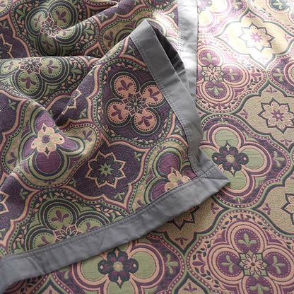 Cotton Quilt | Reversible Embroidered Petal Flower Pattern | Full, Queen, King Sizes