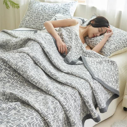 Modern Cotton Gauze Quilt Set | Hypoallergenic & Eco-Friendly | Full/Queen Size Options