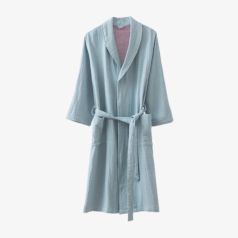 Cotton Gauze Bathrobe | Luxurious Softness | Solid Color
