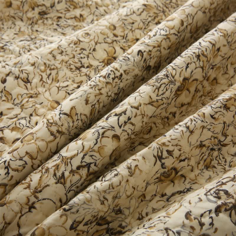 Organic Cotton Quilted Bedding Set | Floral Pattern | Full/Queen/King Options