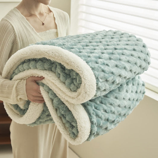 Thick Coral Fleece Throw Blanket | Soft Polyester | Full Size 59"W x 79"L