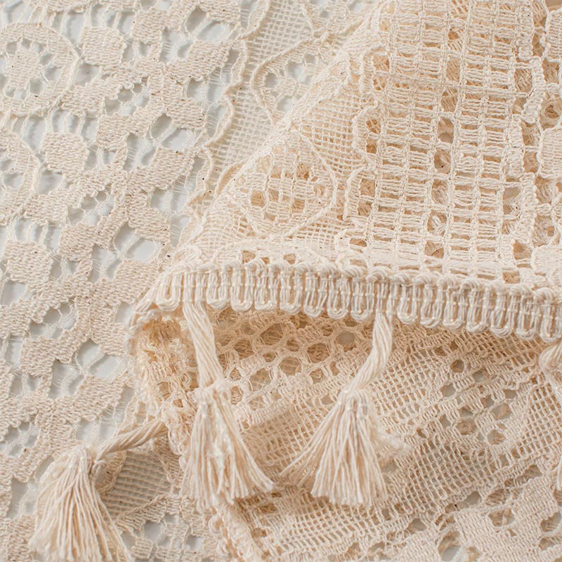 Lace Tier Curtain | Cotton Linen | 1 Piece