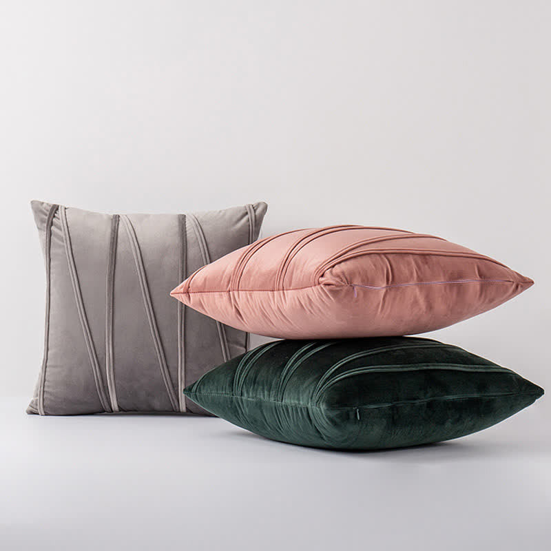 Stripe Pattern Decorative Pillowcase | Premium Soft Velvet | Available in Multiple Sizes