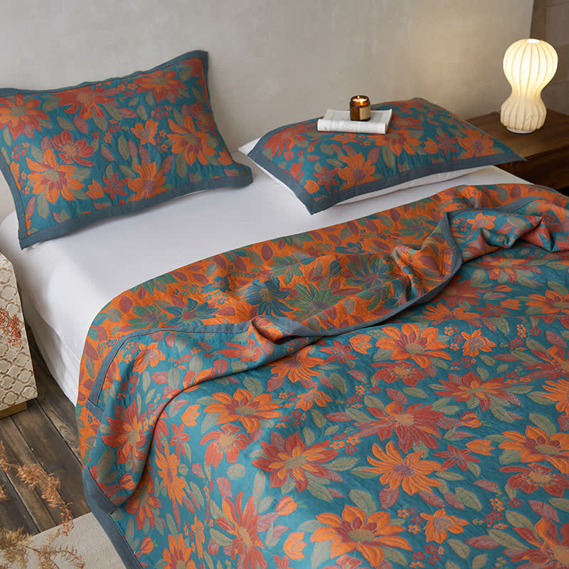Floral Quilt | 100% Organic Cotton | Full, Queen, King Sizes