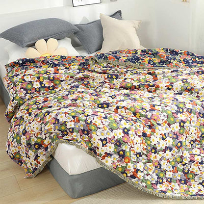 Rustic Flower Reversible Quilt | 100% Organic Cotton | Full/Queen Size