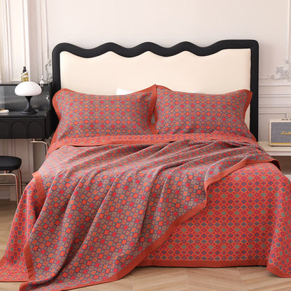 Organic Cotton Floral Quilt | Eco-Friendly Jacquard | Full, Queen, King Sizes