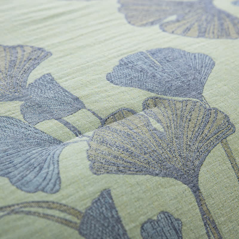 Rustic Ginkgo Leaf Bedding Set | 100% Organic Cotton | Includes Quilt & 2 Pillowcases