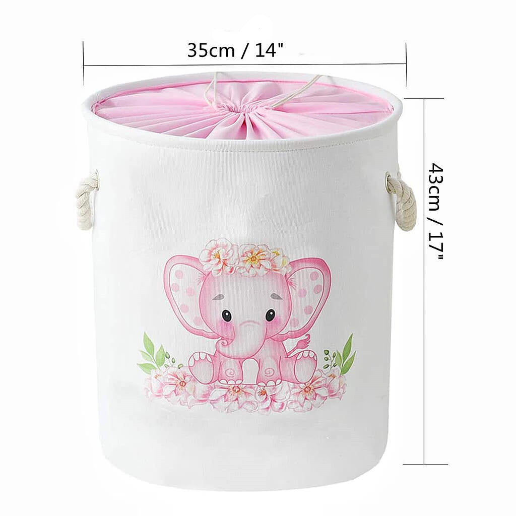 Round Laundry Basket | Waterproof EVA & Canvas | Pink/Blue