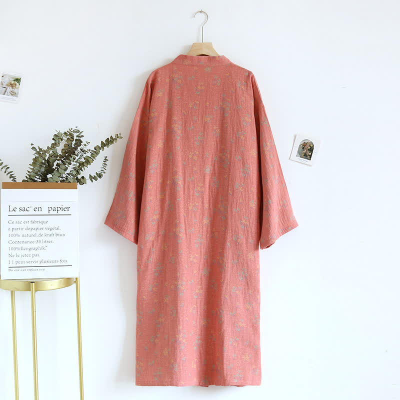 Cotton Bathrobe | Floral Design | Lightweight & Breathable