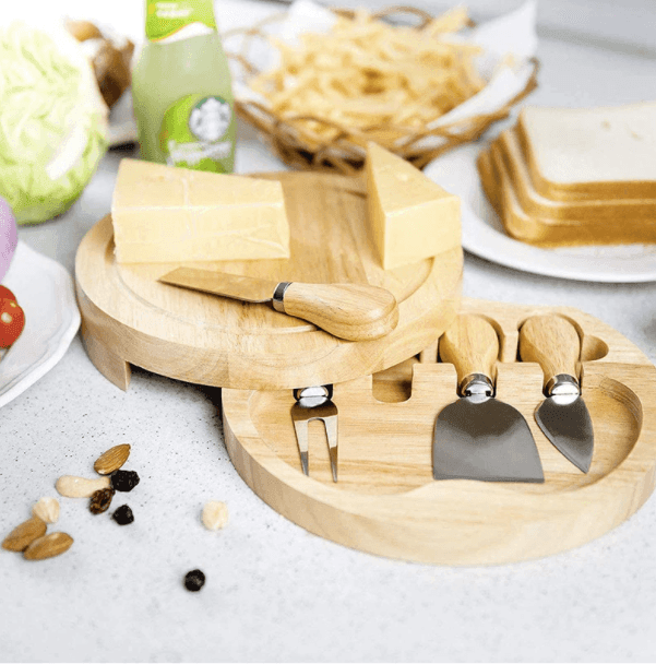 Cheese Board and Knife Set | Bamboo | 5-Piece