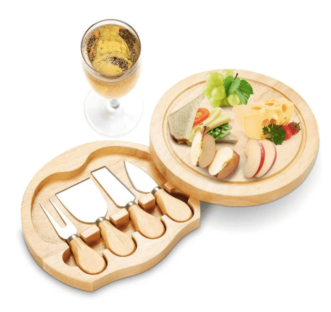 Cheese Board and Knife Set | Bamboo | 5-Piece