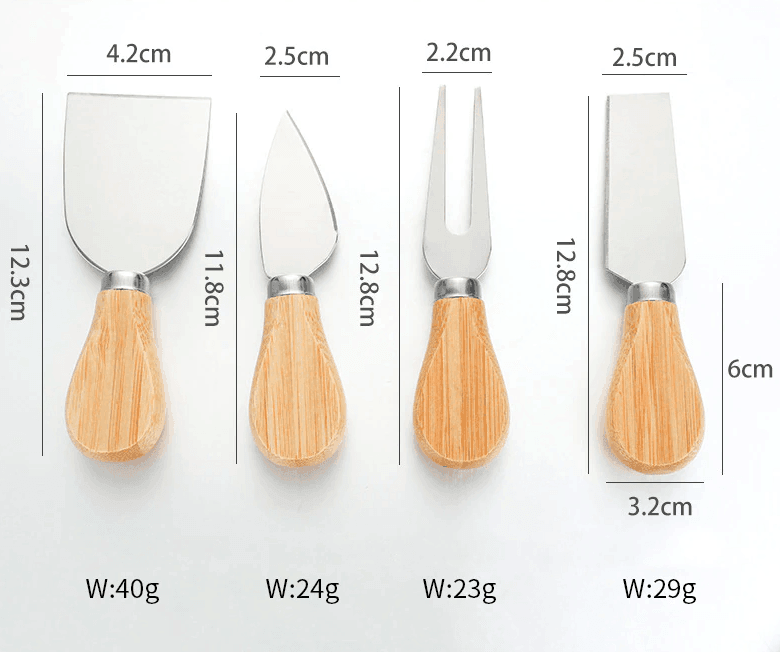 Cheese Board and Knife Set | Bamboo | 5-Piece