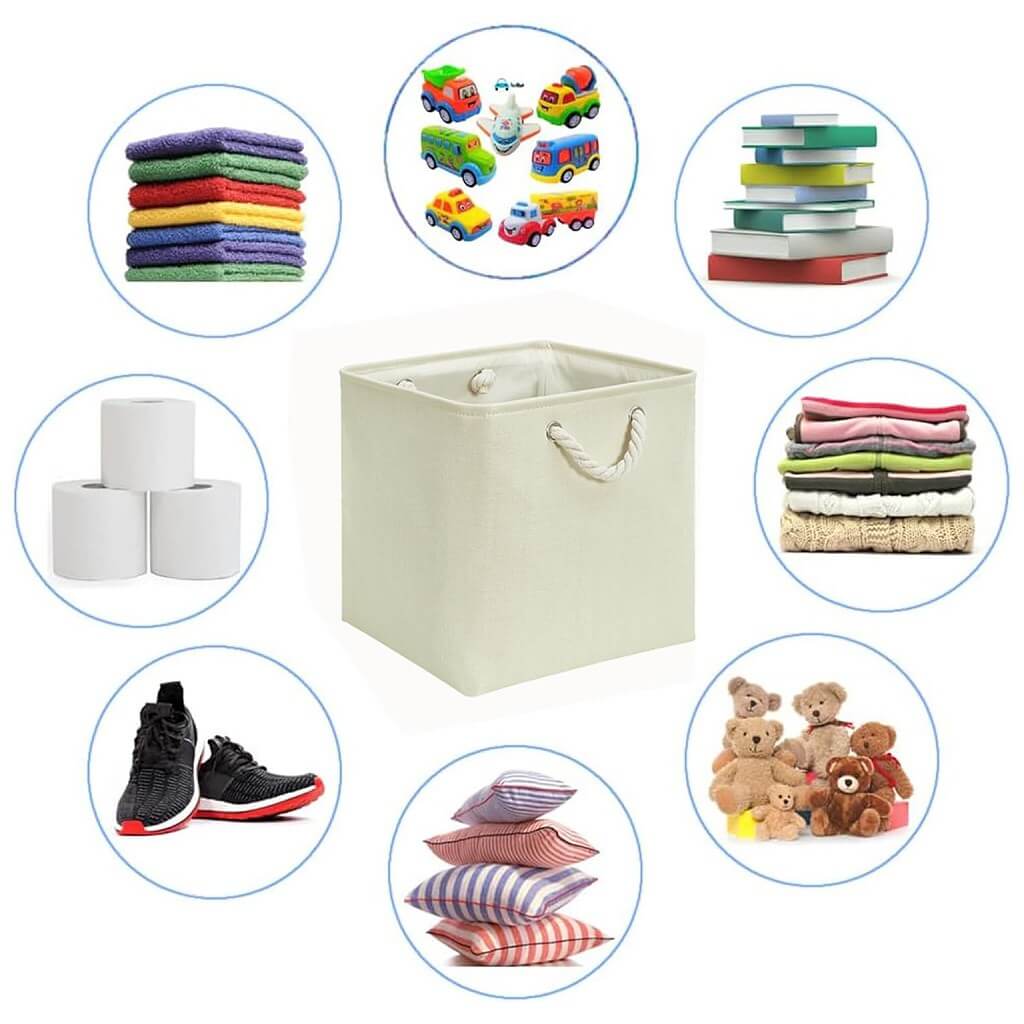 Fabric Storage Baskets | Set of 3 | 30cm Cube