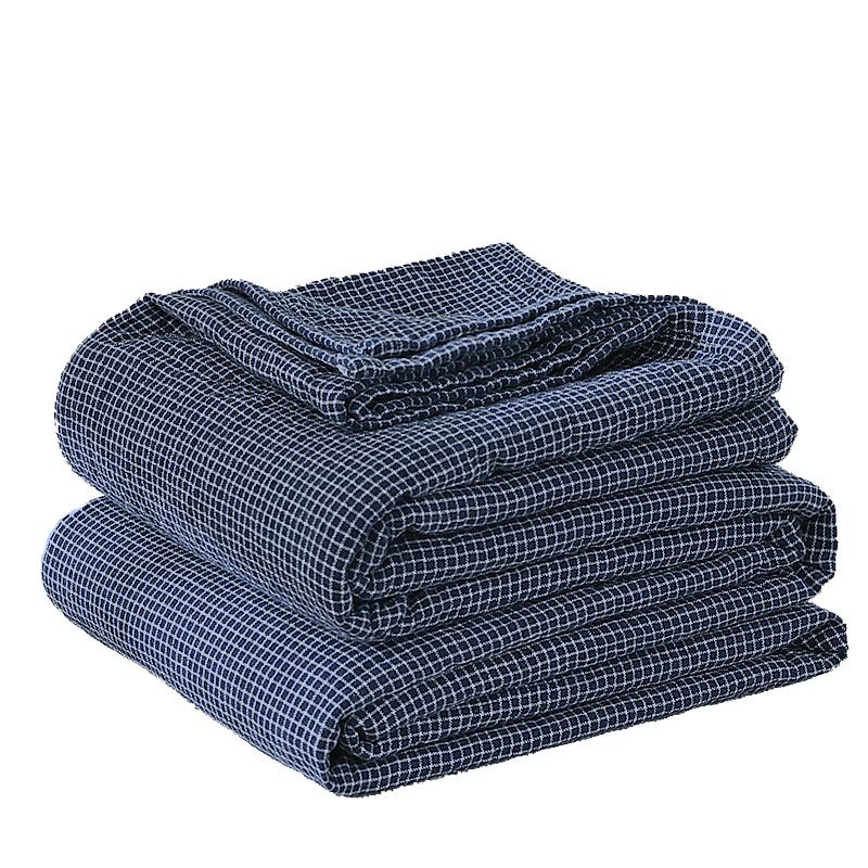 Plaid Sofa Blanket | Soft Cotton Gauze | Single Piece
