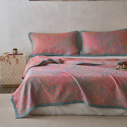 Cotton Gauze Quilt | 100% Organic Cotton | Floral Design, Multiple Sizes