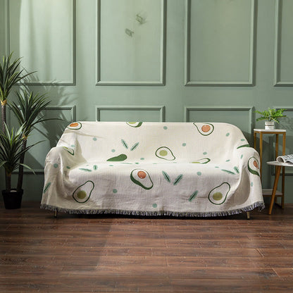 Avocado Print Throw Blanket | Cotton & Polyester | 51" x 63"