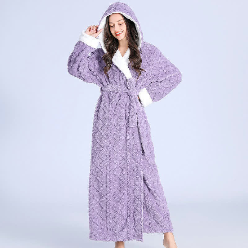Jacquard Bathrobe | Soft Polyester | Long with Belt