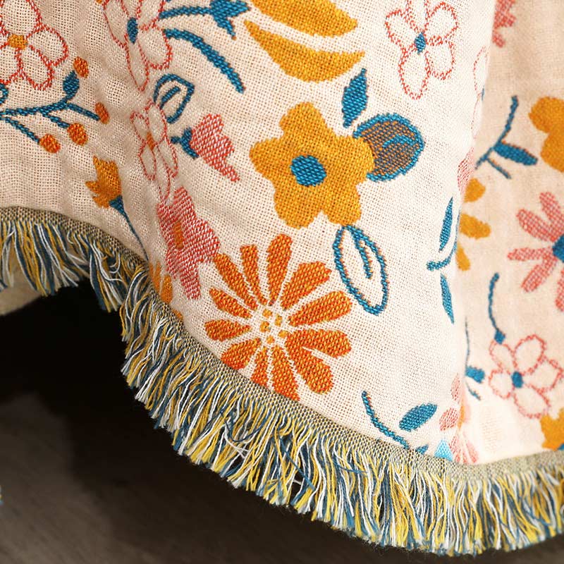 Garden Flower Blanket | Soft Cotton Gauze | Reversible Design